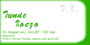 tunde koczo business card